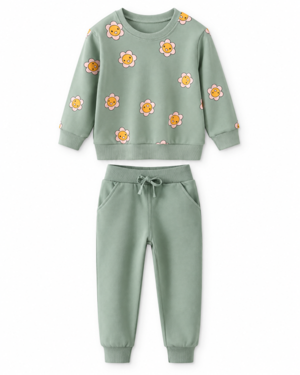 Happy Bloom Sage Sweat Set