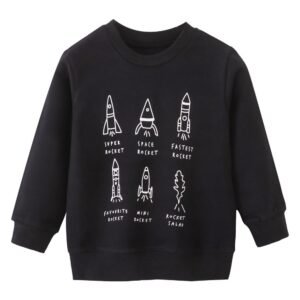 Rocket Explorer Cotton Sweatshirt – Black